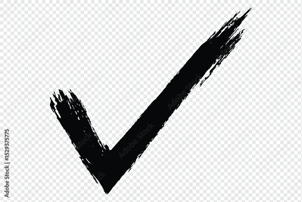 Check mark. Hand painted grunge brush tick symbol design element. check mark/OK , symbols YES  for vote, decision, election choice . Vector illustrator