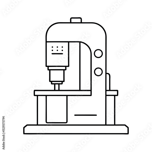 CNC Punching Press Line Art Drawing