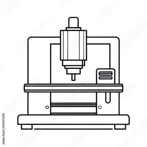 CNC Router Machine Drawing Line Art