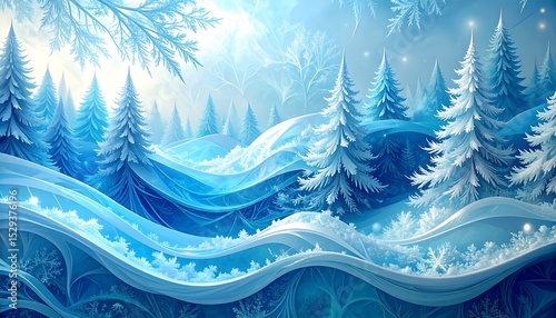 Winter Wonderland with Snowy Forest.