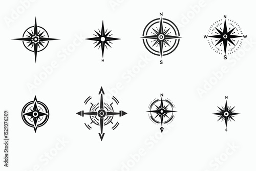 set of vector compass