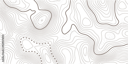 Abstract topo contour map on white background, Topographic map Topographic contour lines map seamless pattern. Geographic mountain relief diagram line wave carve pattern