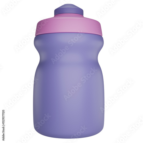 Stylized purple water bottle. Isolated on transparent background