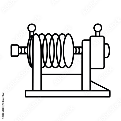 Coil Winding Machine Vector Outline