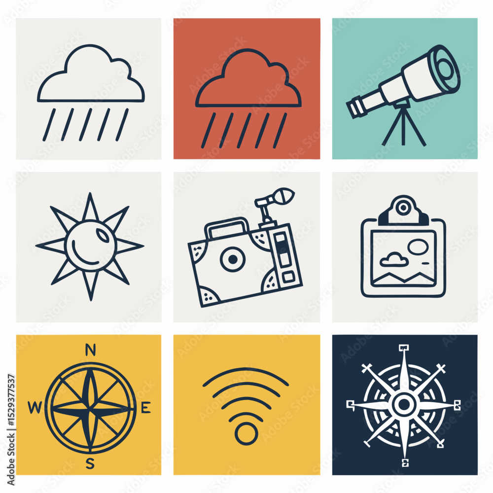 Naklejka premium winter icons set