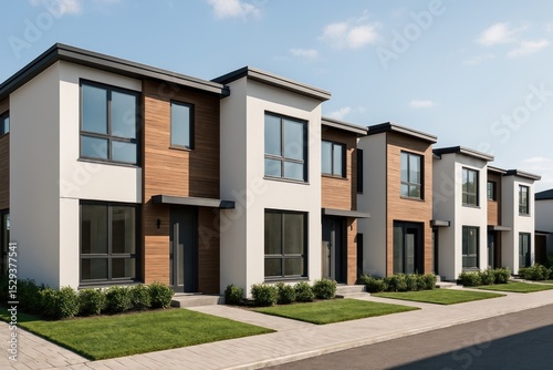 Modern suburban homes in row