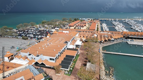 Hillarys, Australia – June 3, 2025: Aerial View of The Hillarys Boat Harbour of Perth CBD