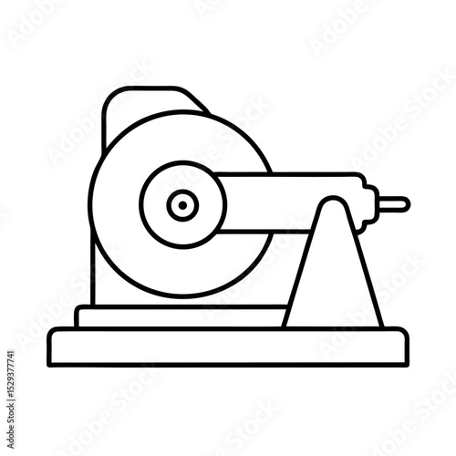 Cold Saw Equipment Illustration Drawing