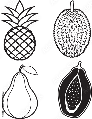 vector set of fruit