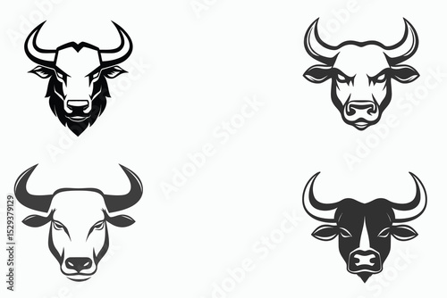 vector illustration of a bull head
