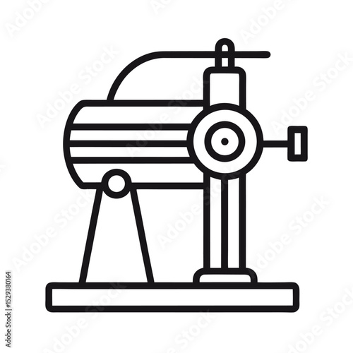 Fluting Tool Machine Technical Vector