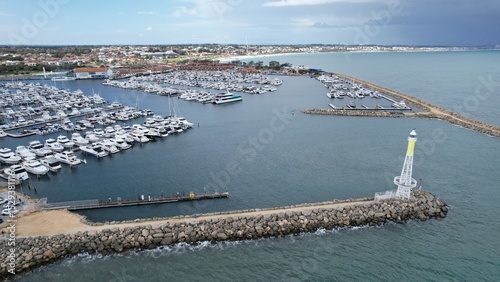 Hillarys, Australia – June 3, 2025: Aerial View of The Hillarys Boat Harbour of Perth CBD