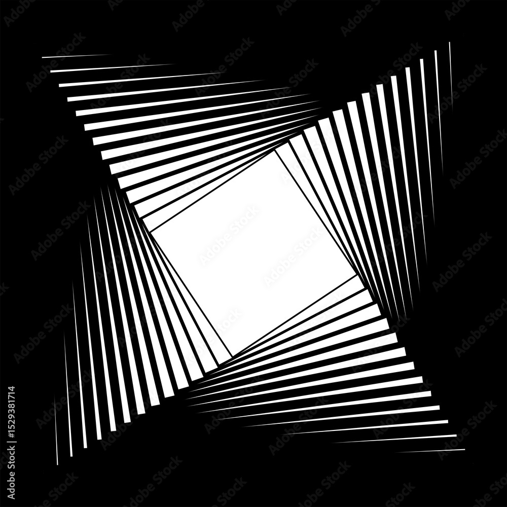 Fototapeta premium Square shape dynamic line spiral. Frame border gradient