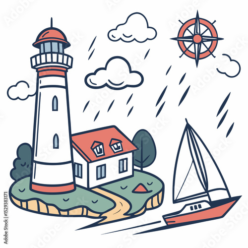 lighthouse on the sea