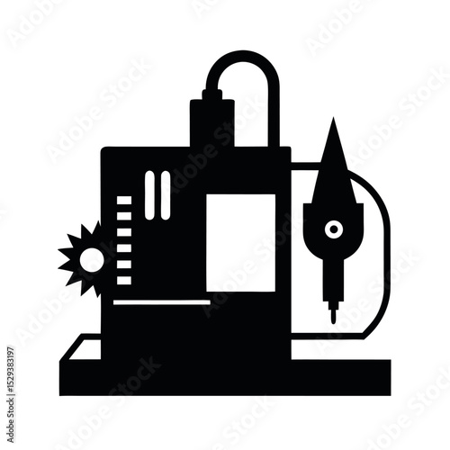plasma cutting machine silhouette vector