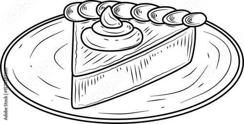 Pumpkin pie hand drawn illustration