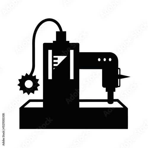 plasma cutting machine dark shape vector