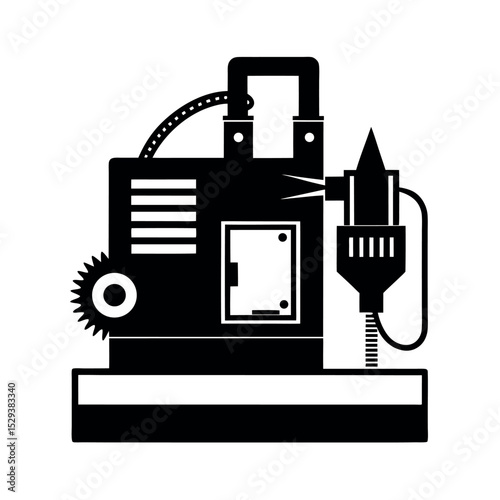 plasma cutting machine black vector