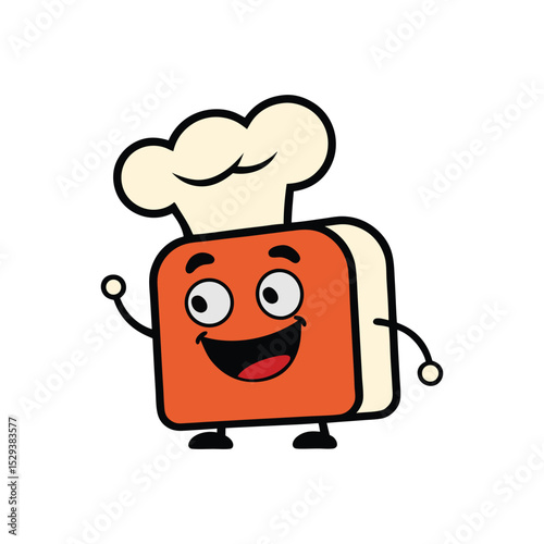 A cheerful toaster making breakfast