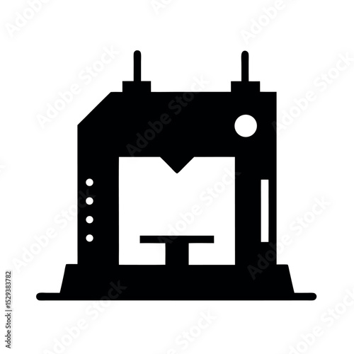 press brake machine dark shape vector