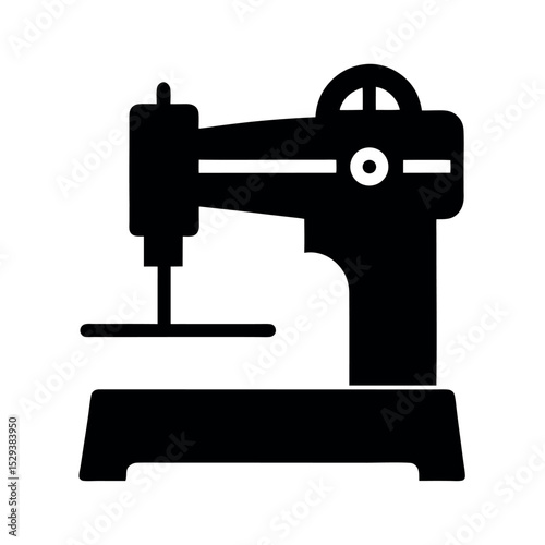 punching machine silhouette vector