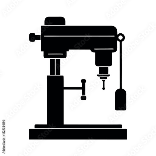 radial arm drill press silhouette vector