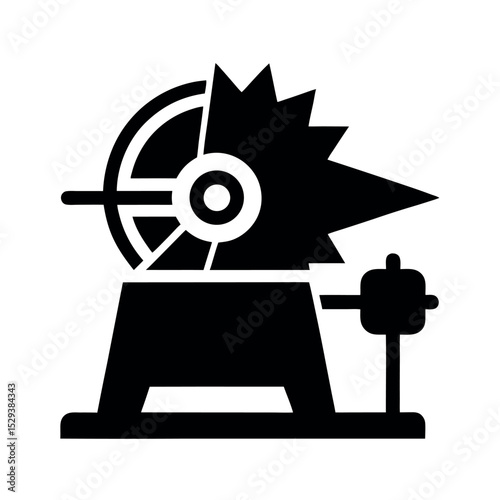 radial grinding machine silhouette vector