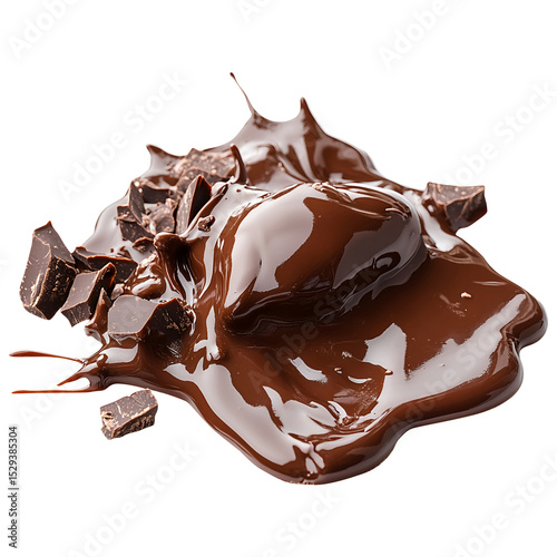 melted chocolate, isolated on fully transparent png background