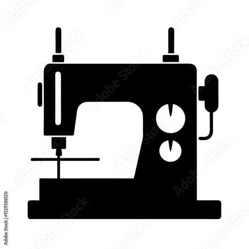 thread cutting machine black vector