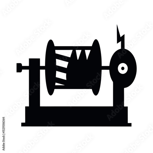 thread rolling lathe black vector