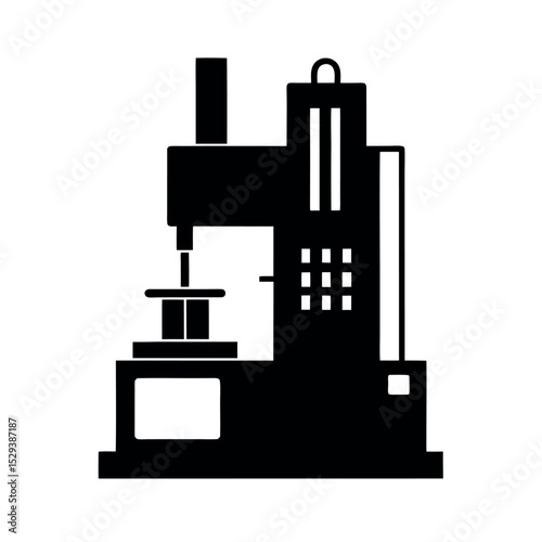vertical machining center dark shape vector