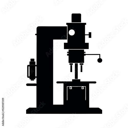 vertical milling machine silhouette vector