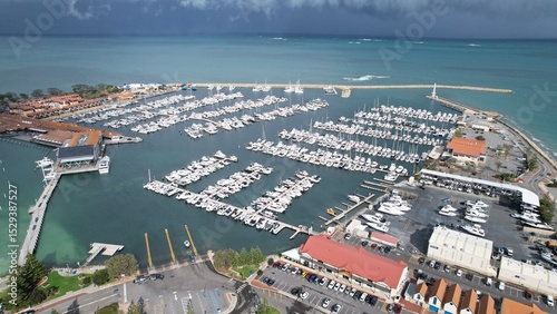 Hillarys, Australia – June 3, 2025: Aerial View of The Hillarys Boat Harbour of Perth CBD
