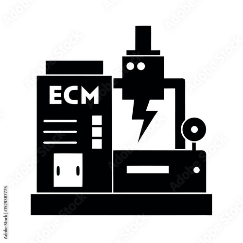 Electrochemical Machining ECM Machine Silhouette Vector