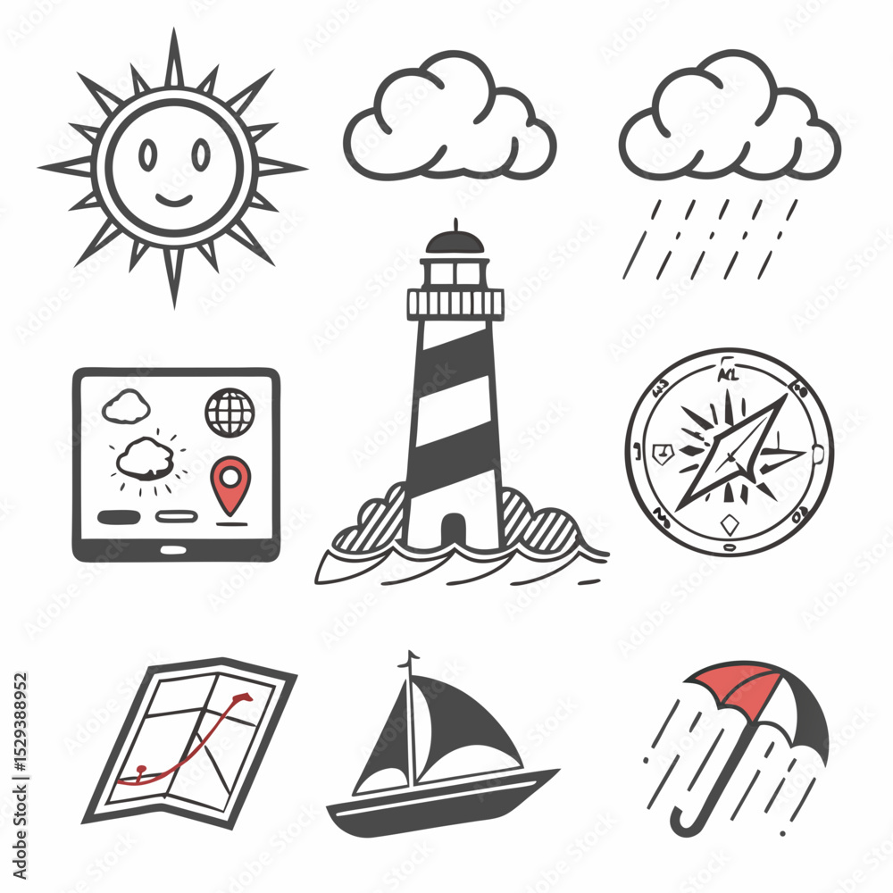 Fototapeta premium weather icons set