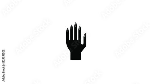 Vector silhouette Elegant Black Hand Silhouette: Minimalist Nail Art Design & Graphic Resource