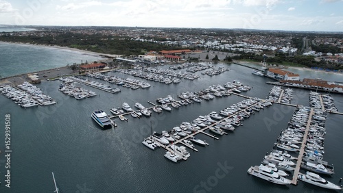 Hillarys, Australia – June 3, 2025: Aerial View of The Hillarys Boat Harbour of Perth CBD