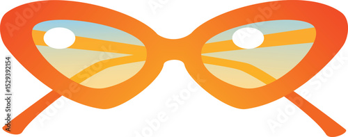 Orange Summer sunglasses Vector