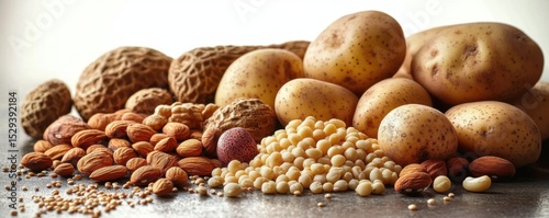 Beans- whole grains- nuts and seeds- potatoes