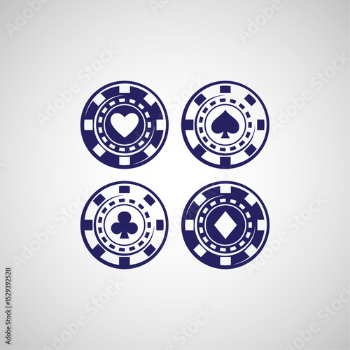 Casino chips icon flat vector design
