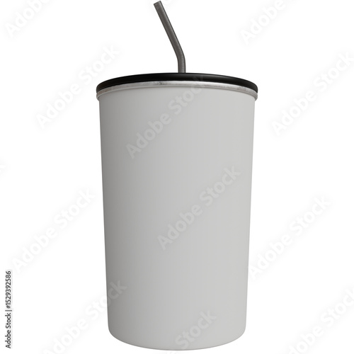The tumbler appears to be made of a smooth, matte material.  It's a simple, unadorned design, suitable for customization or branding