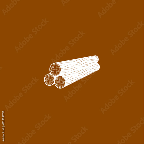 Wood tree log icon flat vector design
