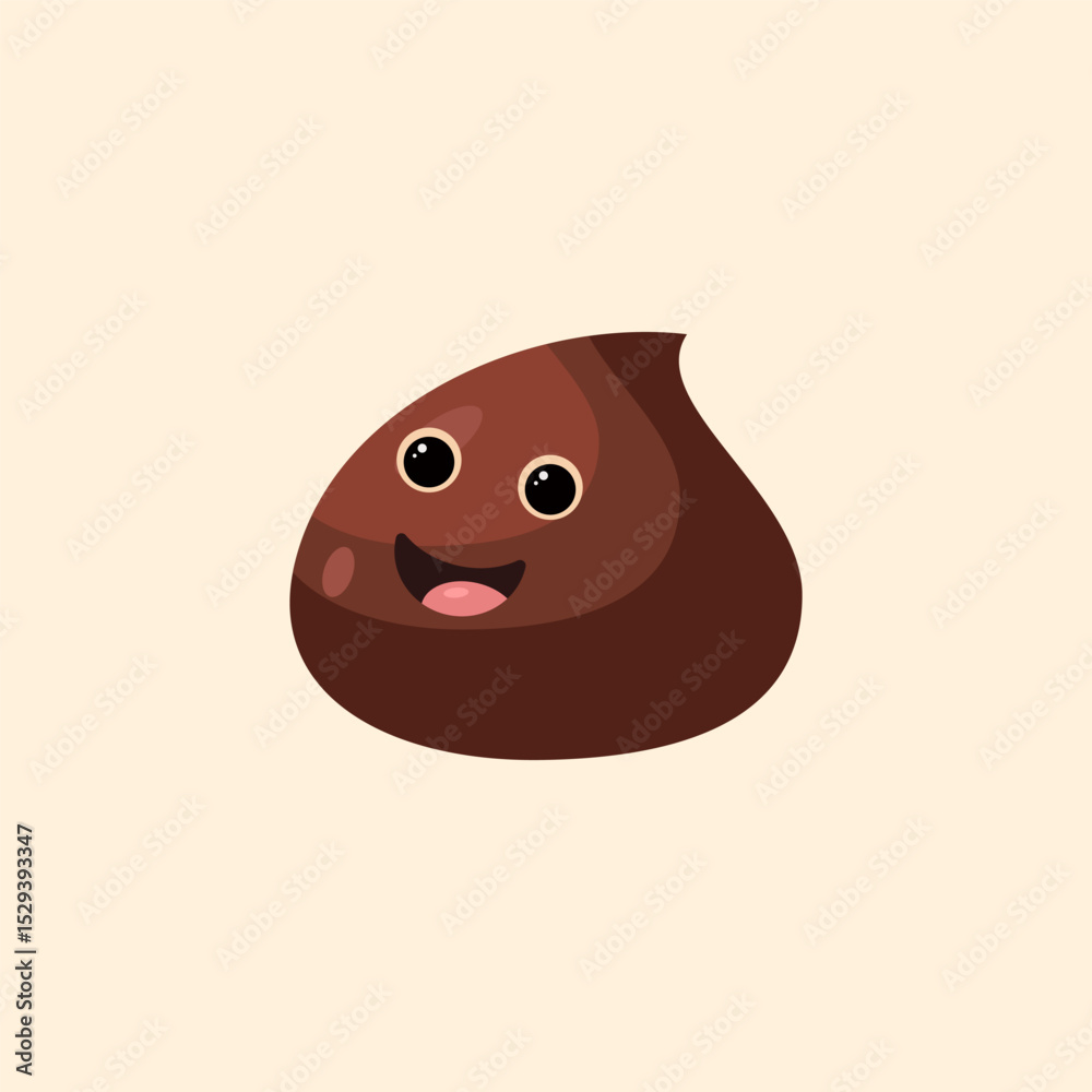 Fototapeta premium Cute cartoon chocolate illustration sweet snack food, cute unique delicious vector