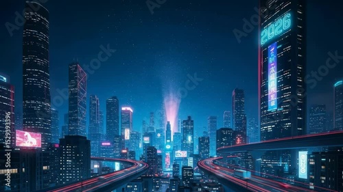 Wallpaper Mural Red neon horse hologram in modern city at night for 2026 Chinese New Year celebration and future urban visuals  Torontodigital.ca