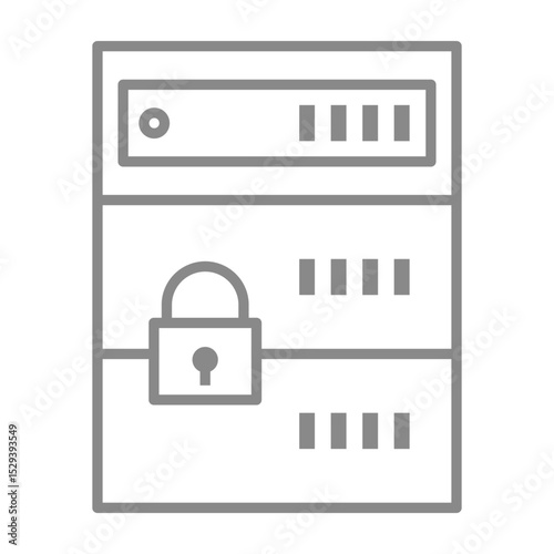 セキュリティマークがついたサーバーのアイコン