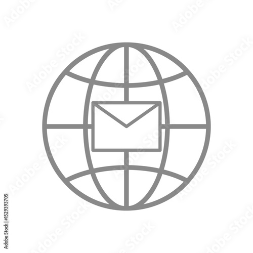 メールが表示されたシンプルな地球のアイコン_1
