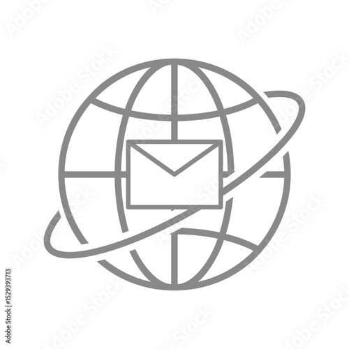 メールが表示されたシンプルな地球のアイコン_3