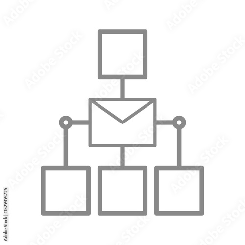 シンプルな樹形図のメールアイコン