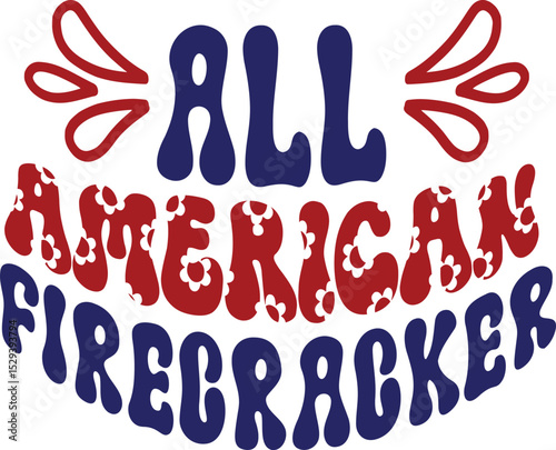 4th of July Retro SVG Typography Design