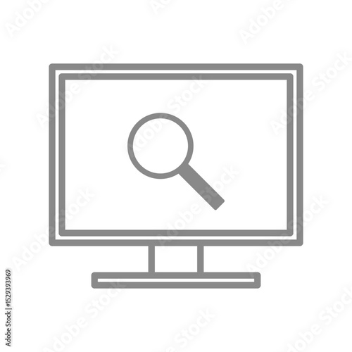 虫眼鏡が表示されたディスプレイのアイコン